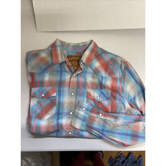 Red Camel 1931 Men’s XL Long Sleeve Pearl Snap Plaid Shirt - Picture 1 of 7